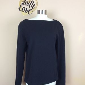 Reformation S Black Cotton Boatneck Top